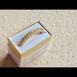 Fancy gold pearl bracelet
